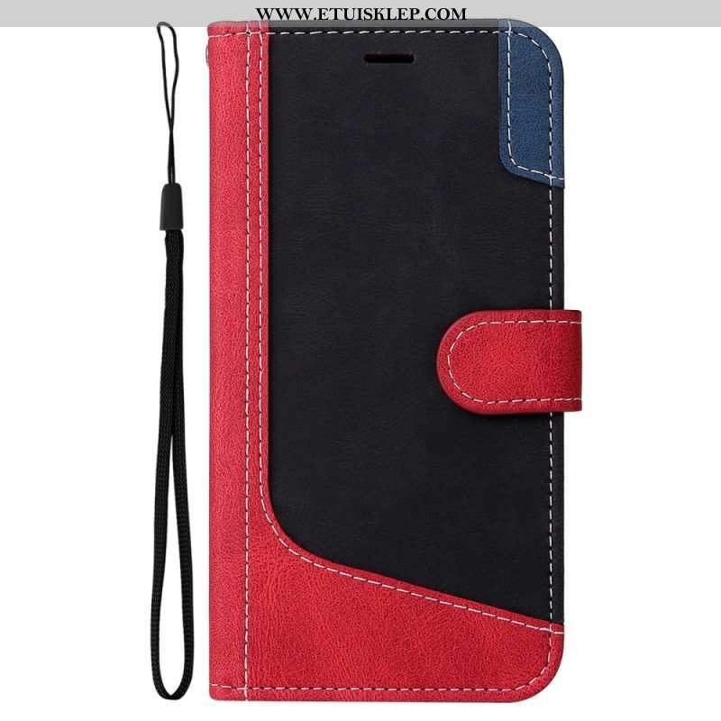 Etui Folio do Oppo A54 5G / A74 5G Dwukolorowy Z Paskiem